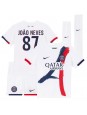 Paris Saint-Germain Joao Neves #87 Bortedraktsett Barn 2024-25 Korte ermer (+ bukser)